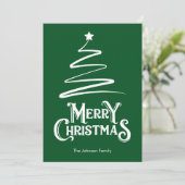 メリークリスマスとツリーグリーンクリスマスカード シーズンカード (スタンド正面)