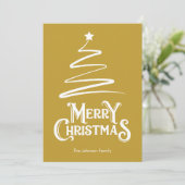 メリークリスマスとツリー黄金のクリスマスカード シーズンカード (スタンド正面)