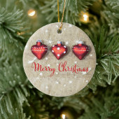 メリークリスマスとツリー&離れズ セラミックオーナメント
