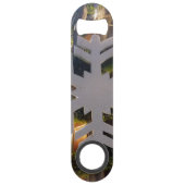 メリークリスマスとハッピーな新年のスノーフレーク・アート スピード栓抜き (正面)