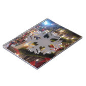 メリークリスマスとハッピーな新年のスノーフレーク・アート ノートブック (左側)