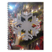 メリークリスマスとハッピーな新年のスノーフレーク・アート ノートブック (正面)