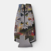 メリークリスマスとハッピーな新年のスノーフレーク・アート ボトルクーラー (裏面)