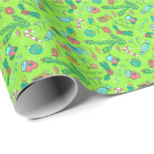 メリークリスマスとハッピーな新年のパターン ラッピングペーパー (ロールコーナー)