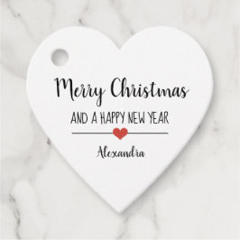 メリークリスマスとハッピーな新年シンプルの名前 フェイバータグ