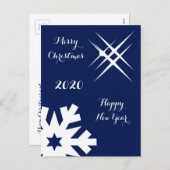 メリークリスマスとハッピーニューイヤーのカスタマイズ シーズンポストカード (正面/裏面)