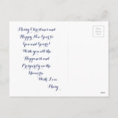 メリークリスマスとハッピーニューイヤーのカスタマイズ シーズンポストカード (裏面)