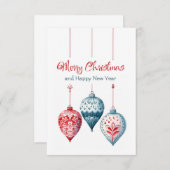 メリークリスマスとハッピーニューイヤーのグリーティングカード サンキューカード (正面/裏面)