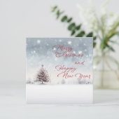 メリークリスマスとハッピーニューイヤーのグリーティングカード シーズンカード (スタンド正面)