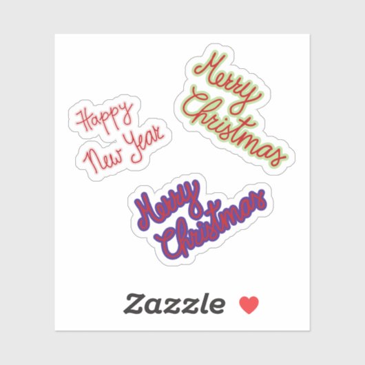 メリークリスマスとハッピーニューイヤーのシール シール (シート)