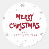 メリークリスマスとハッピーニューイヤーのシール ラウンドシール (正面)