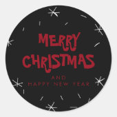 メリークリスマスとハッピーニューイヤーのシール ラウンドシール (正面)