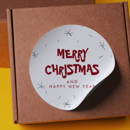 メリークリスマスとハッピーニューイヤーのシール ラウンドシール