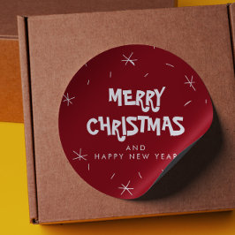 メリークリスマスとハッピーニューイヤーのシール ラウンドシール