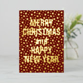 メリークリスマスとハッピーニューイヤーのスター・ブルゴーニュ 箔シーズンカード (立ち正面)