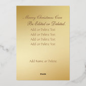 メリークリスマスとハッピーニューイヤーのスター・ブルゴーニュ 箔シーズンカード (裏面)