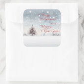 メリークリスマスとハッピーニューイヤーのステッカー スクエアシール (バッグ)