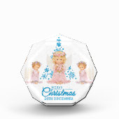 メリークリスマスとハッピーニューイヤーのステンレスサイト フォトブロック (正面)