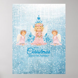 メリークリスマスとハッピーニューイヤーのステンレスサイト ポスター