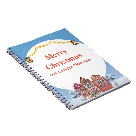 メリークリスマスとハッピーニューイヤーのスパイラルフォト ノートブック (右側)
