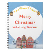 メリークリスマスとハッピーニューイヤーのスパイラルフォト ノートブック (正面)