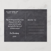 メリークリスマスとハッピーニューイヤーのチョーク写真 インビテーションポストカード (裏面)