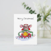 メリークリスマスとハッピーニューイヤーのチーズマウス シーズンポストカード (スタンド正面)