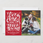 メリークリスマスとハッピーニューイヤーの写真カード シーズンカード (正面)