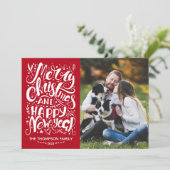 メリークリスマスとハッピーニューイヤーの写真カード シーズンカード (スタンド正面)