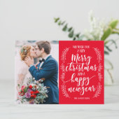 メリークリスマスとハッピーニューイヤーの写真カード シーズンカード (スタンド正面)