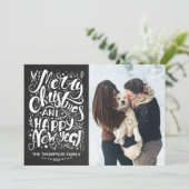 メリークリスマスとハッピーニューイヤーの写真カード シーズンカード (スタンド正面)