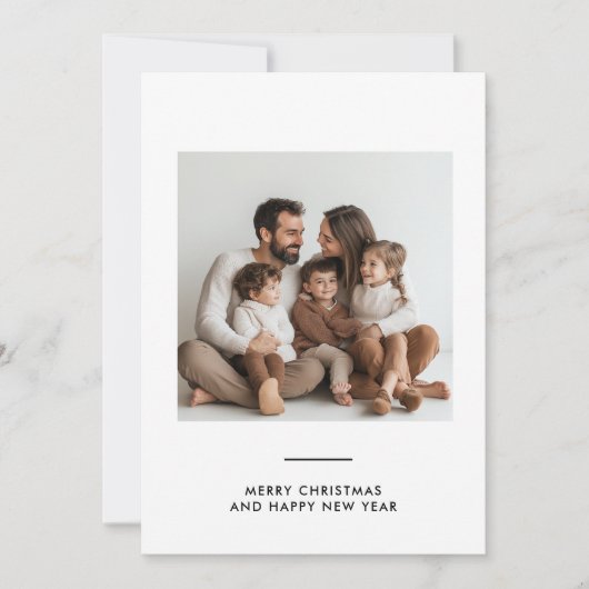 メリークリスマスとハッピーニューイヤーの家族の写真 招待状 (正面)
