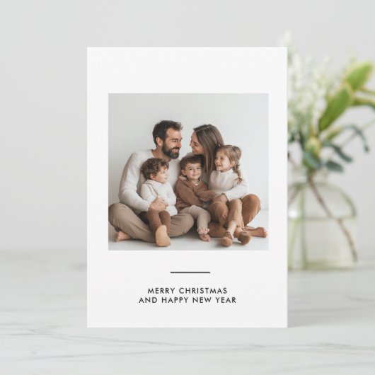 メリークリスマスとハッピーニューイヤーの家族の写真 招待状 (スタンド正面)