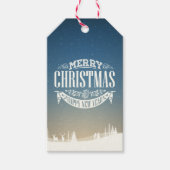 メリークリスマスとハッピーニューイヤーの雪景色 ギフトタグ (正面)