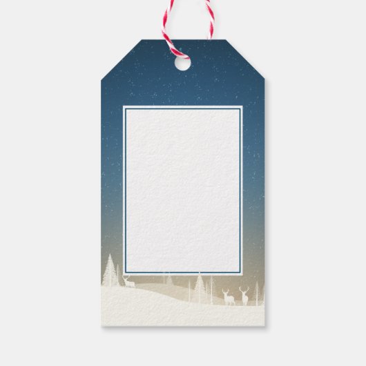 メリークリスマスとハッピーニューイヤーの雪景色 ギフトタグ (裏面)