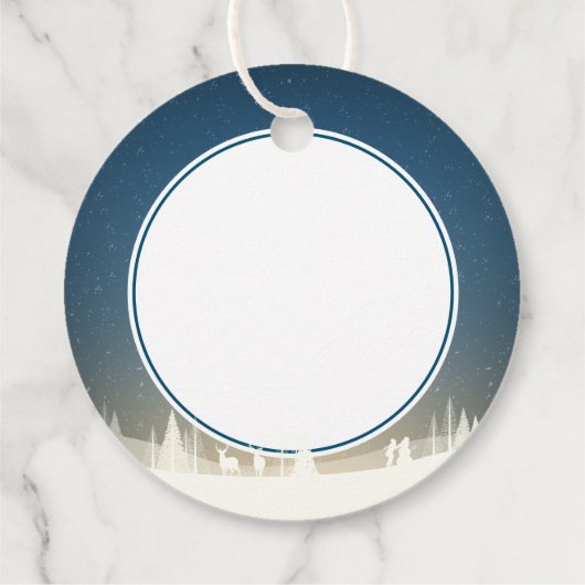 メリークリスマスとハッピーニューイヤーの雪景色 フェイバータグ (裏面)