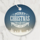 メリークリスマスとハッピーニューイヤーの雪景色 フェイバータグ (正面)