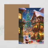 メリークリスマスとハッピーニューイヤーカード サンキューカード (正面/裏面)