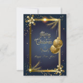 メリークリスマスとハッピーニューイヤーカード 出欠カード (正面)