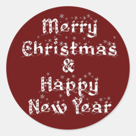 メリークリスマスとハッピーニューイヤークラシックラウンドs ラウンドシール