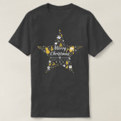 メリークリスマスとハッピーニューイヤークリスマススター Tシャツ (デザイン正面)