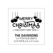 メリークリスマスとハッピーニューイヤータイポグラフィ ラバースタンプ (インプリント)