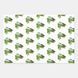 メリークリスマスとハッピーニューイヤーネズミ ラッピングペーパーシート