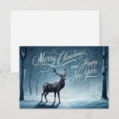 メリークリスマスとハッピーニューイヤーフラットノートカード ノートカード (正面/裏面)