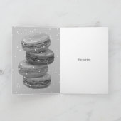 メリークリスマスとハッピーニューイヤーフランスのマカロン シーズンカード (内部)