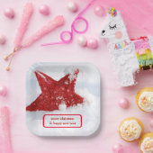 メリークリスマスとハッピーニューイヤーホリデーカード ペーパープレート (パーティー)