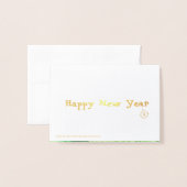 メリークリスマスとハッピーニューイヤーホリデーカード 箔カード (裏面封筒付き)