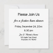 メリークリスマスとハッピーニューイヤーホリー 招待状 (裏面)