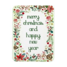 メリークリスマスとハッピーニューイヤーマグネット