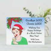 メリークリスマスとハッピーニューイヤーレトロレディ カード (スタンド正面)